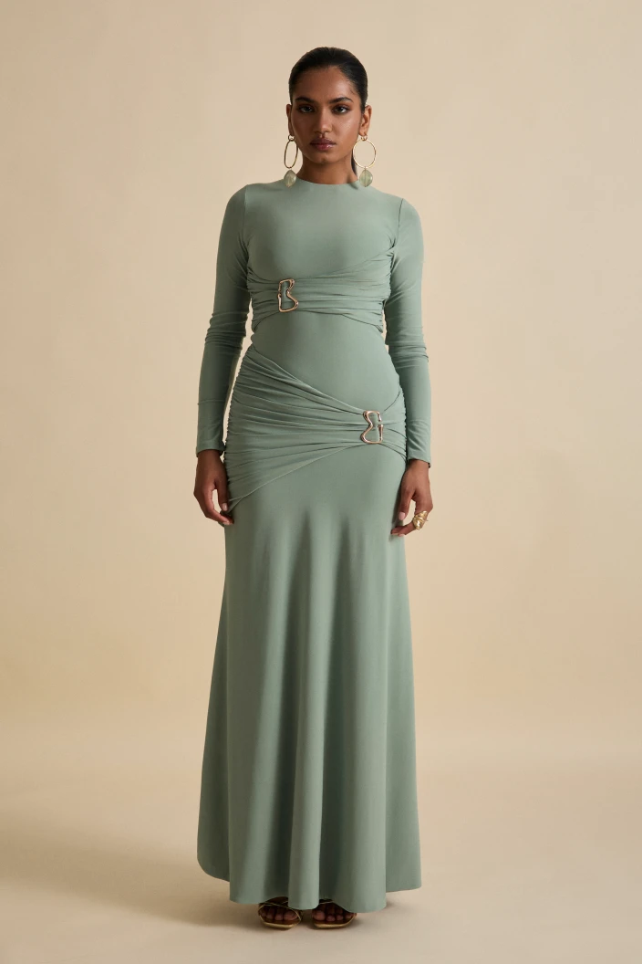 JADE MAXI DRESS - Smoke Green