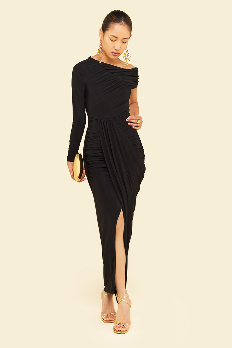 ANEMONE MIDAXI DRESS - Navsoul Black